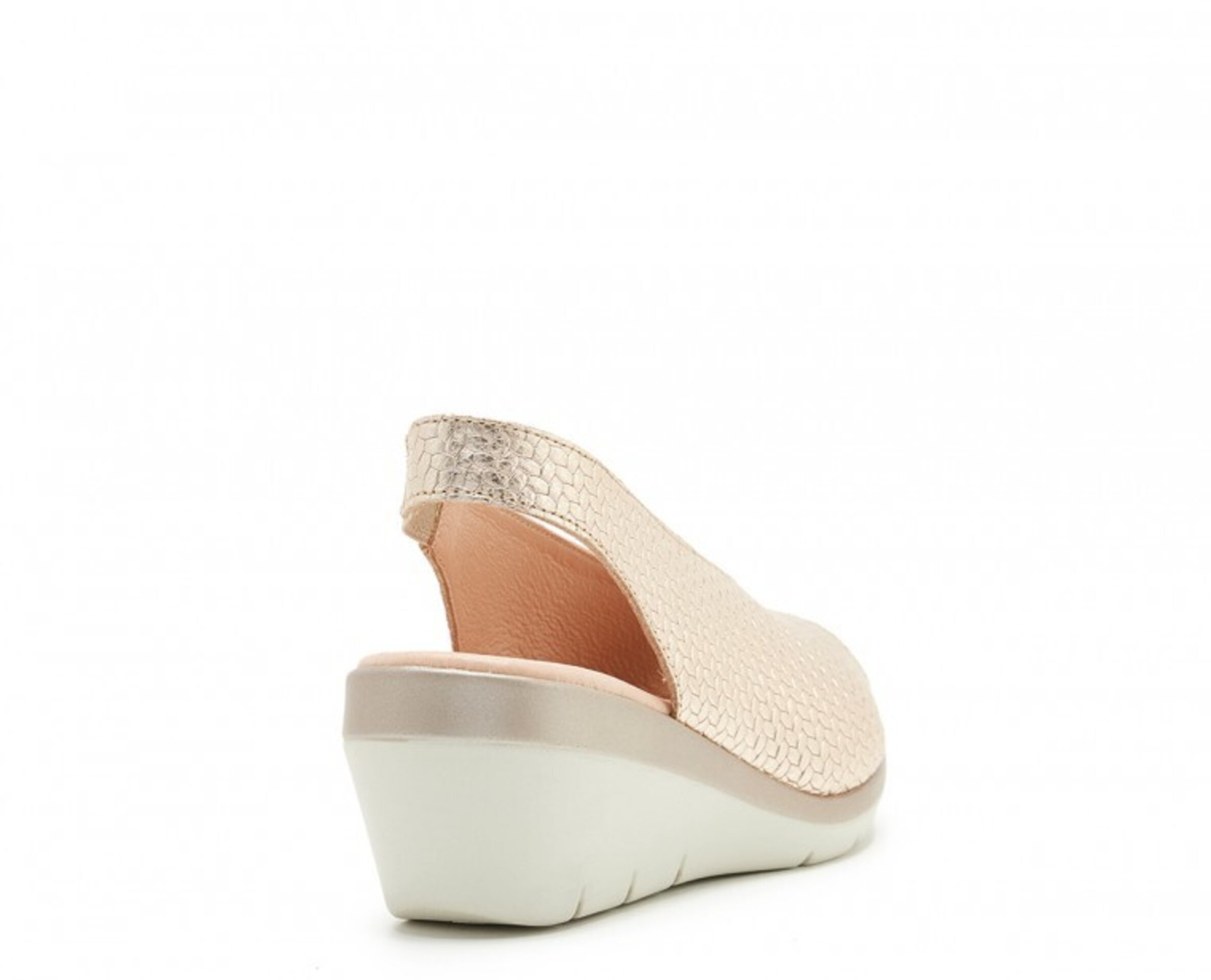 Peep toe piel trenzada mujer Ref-25656 - 3