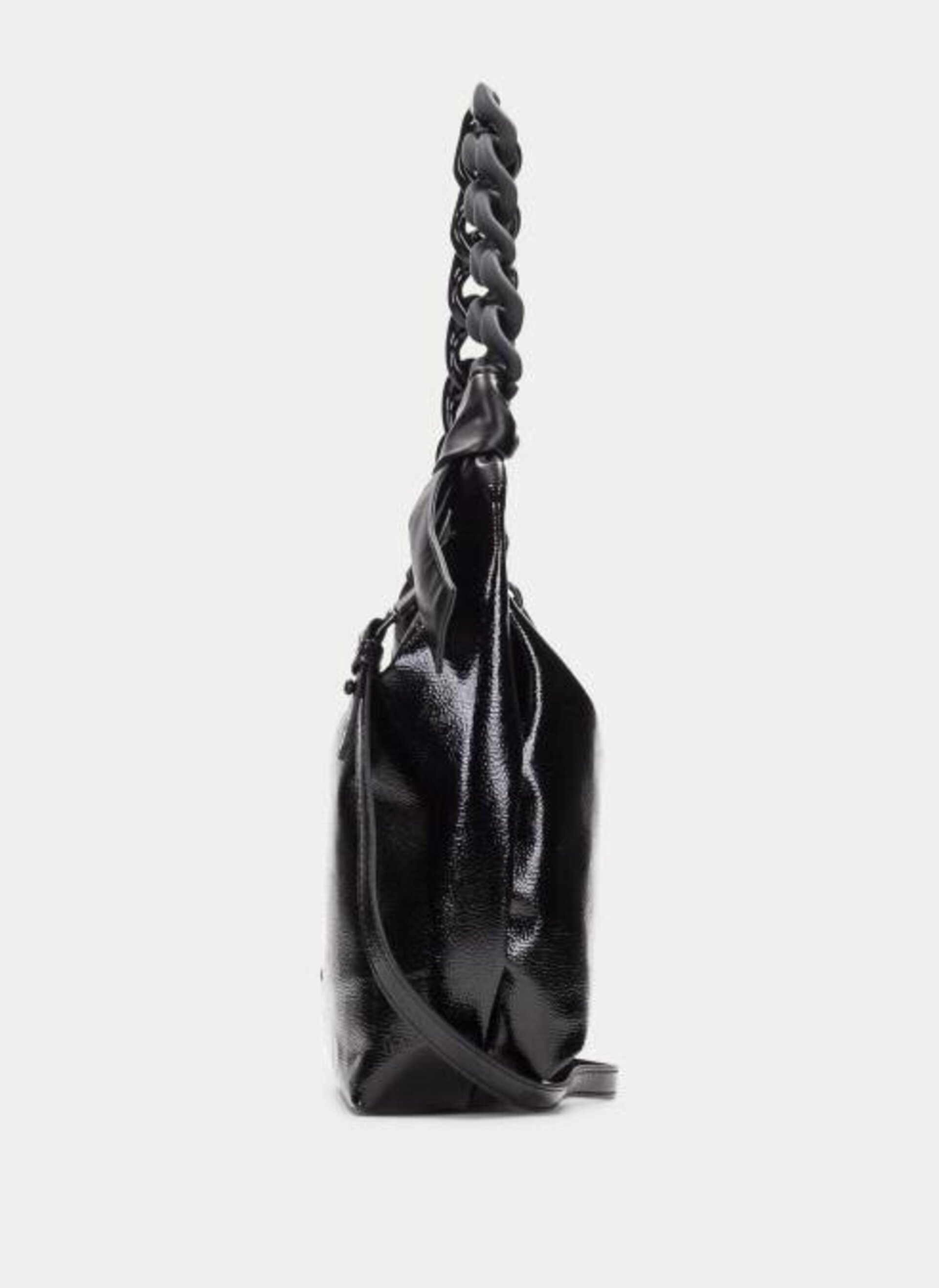 Bolso Hispanitas Hobo efecto charol negro - 4