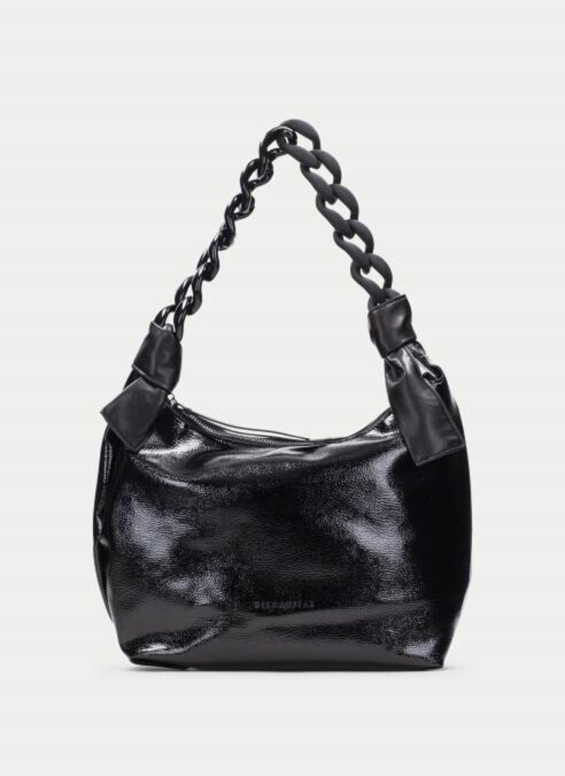 Bolso Hispanitas Hobo efecto charol negro - 3