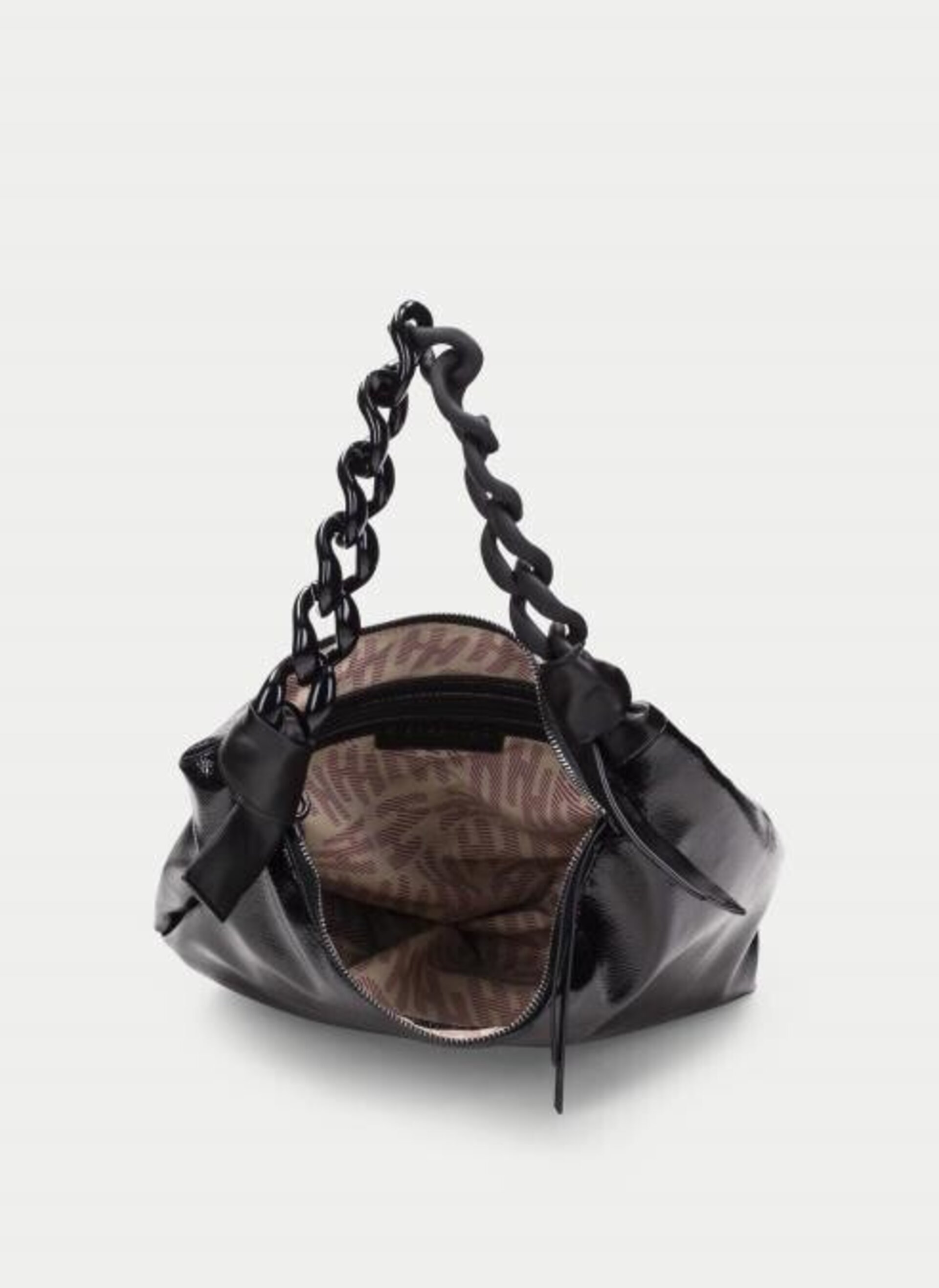 Bolso Hispanitas Hobo efecto charol negro - 5